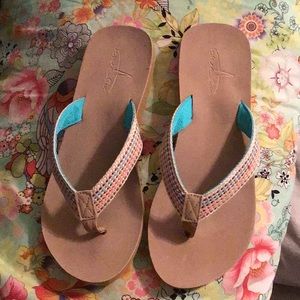 Blue fin flip flops, brand new still in box.